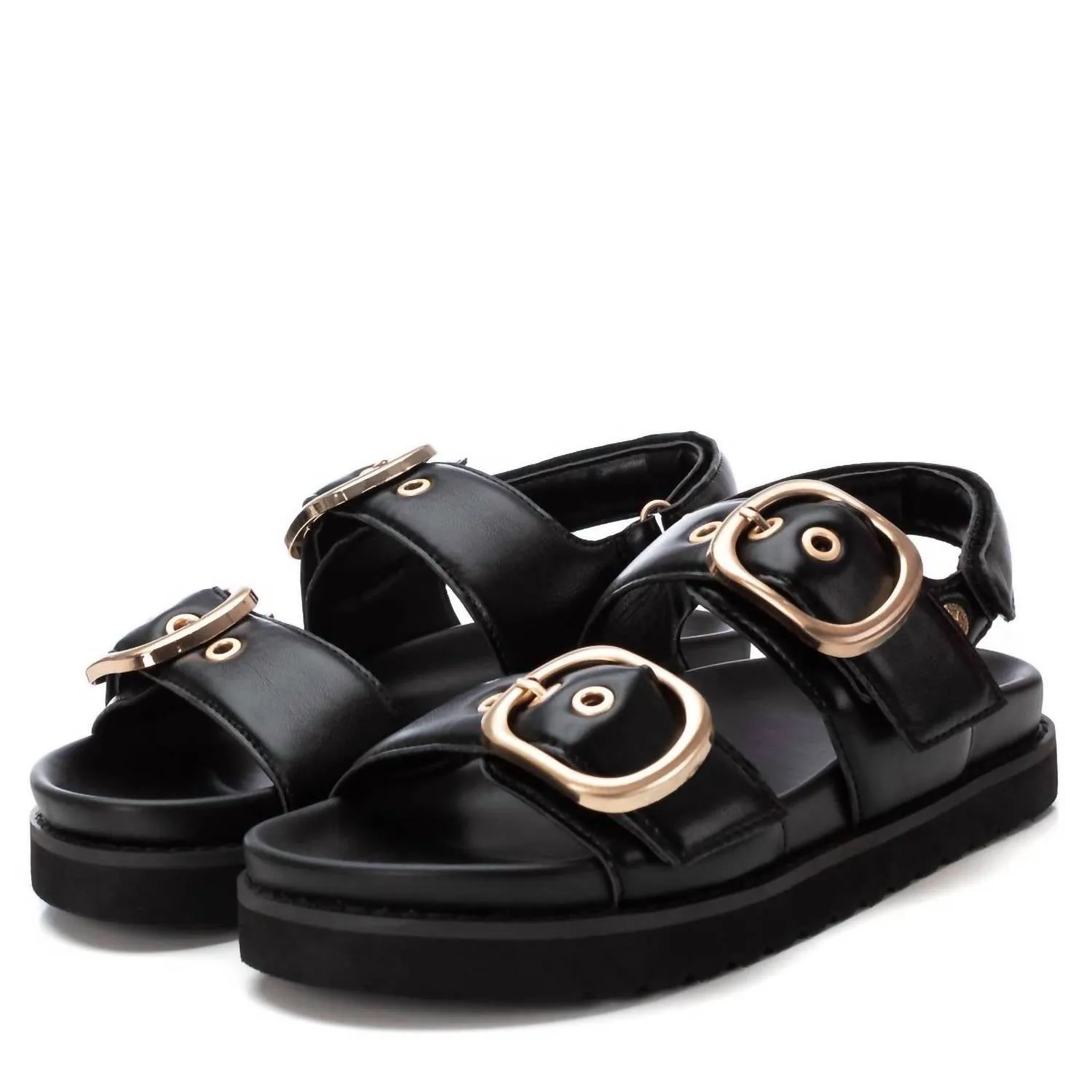 Women's Buckle Sandals In Black