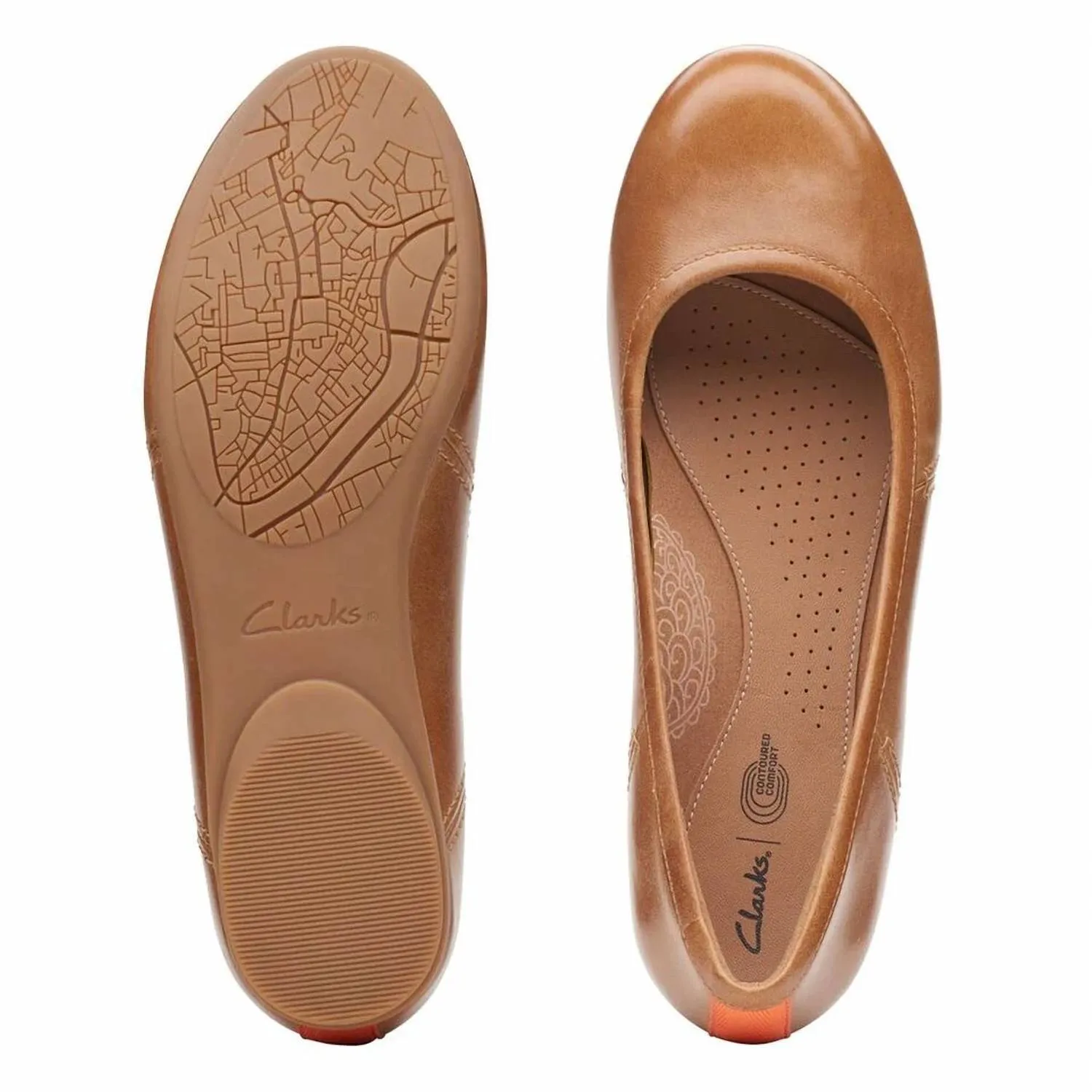 Women's Canebay Plain Ballet Flat In Dark Tan