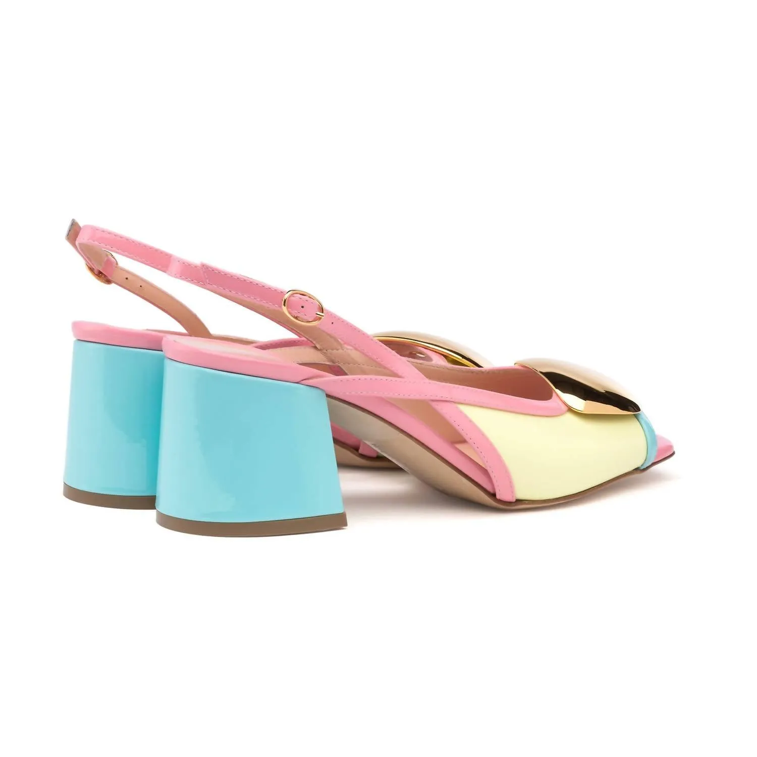 Women's Carmel Patent Block Heel In Limone/splash/laelia