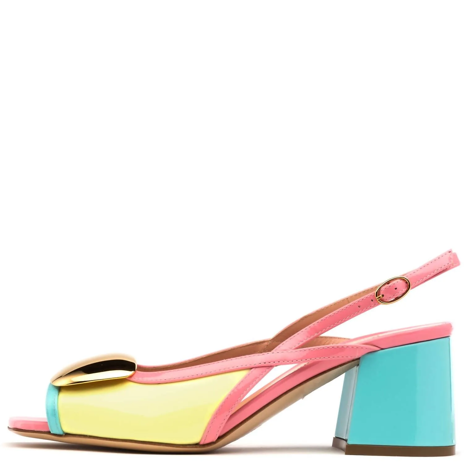 Women's Carmel Patent Block Heel In Limone/splash/laelia