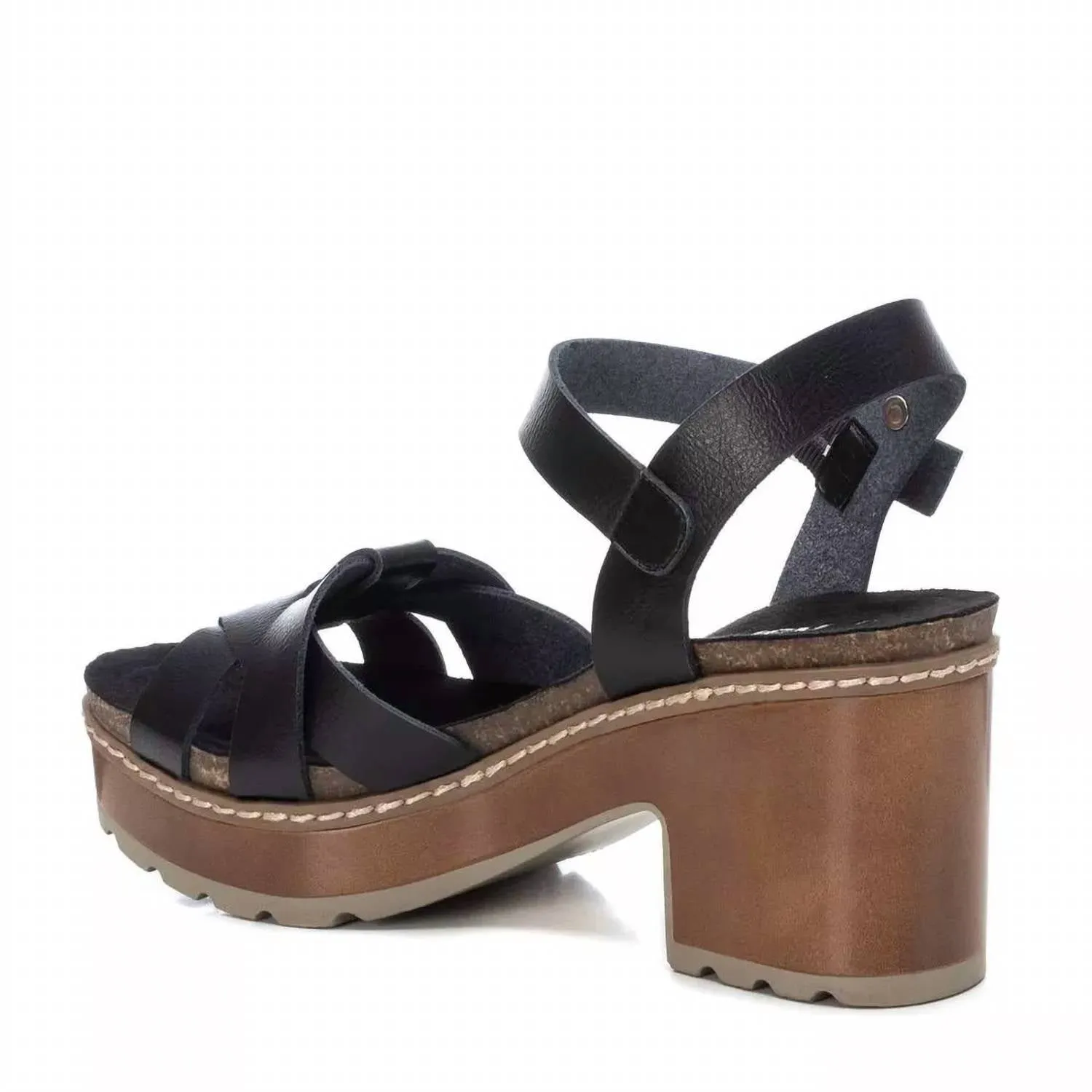 Women's Casual Heeled Platform Sandals In Black