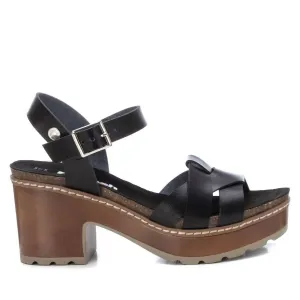 Women's Casual Heeled Platform Sandals In Black