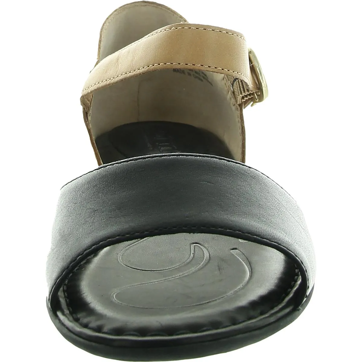 Womens Colorblock Leather Flatform Sandals