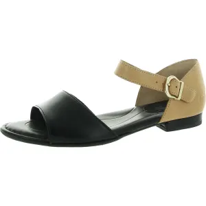 Womens Colorblock Leather Flatform Sandals
