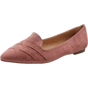 Womens Criss-Cross Faux Suede Flat Shoes