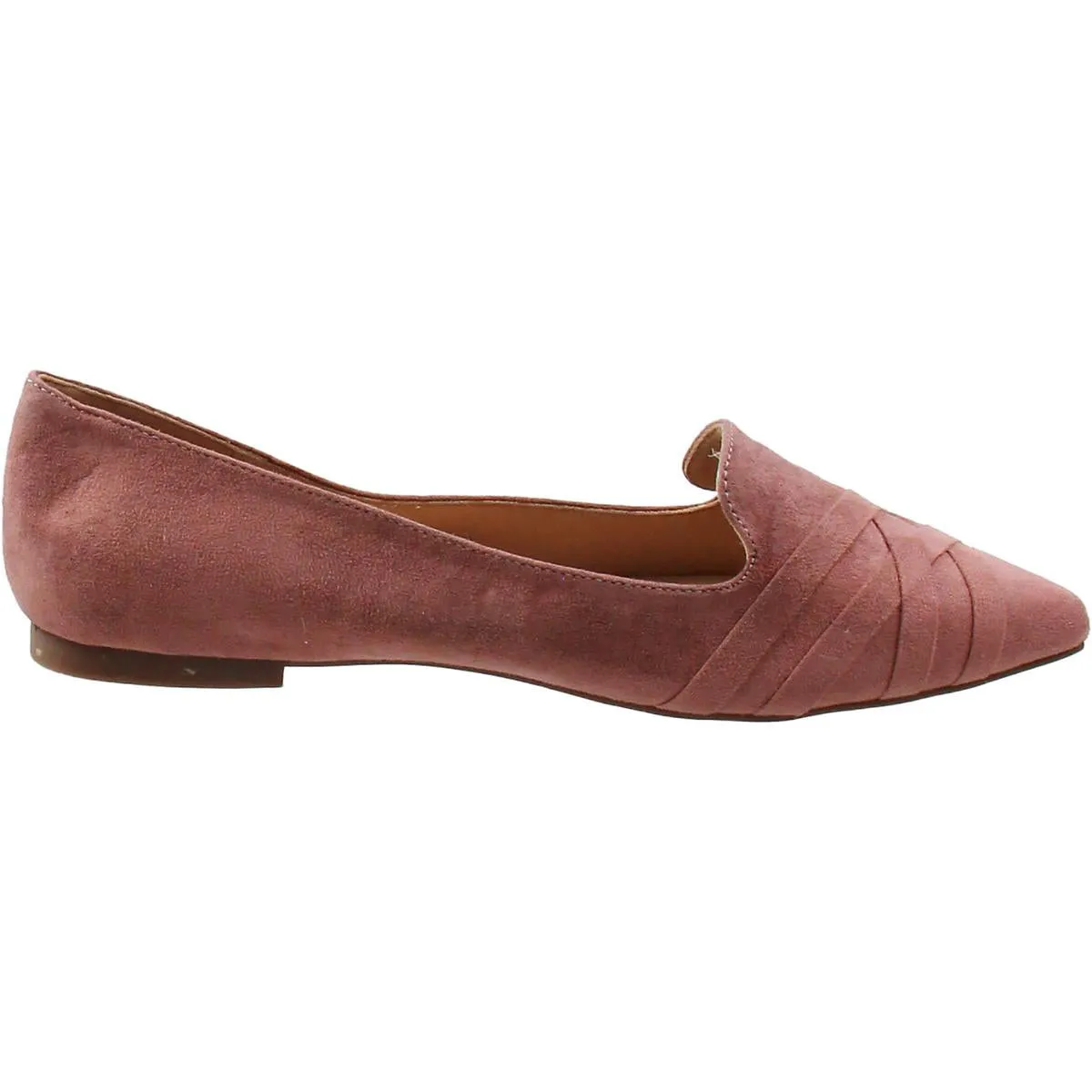 Womens Criss-Cross Faux Suede Flat Shoes