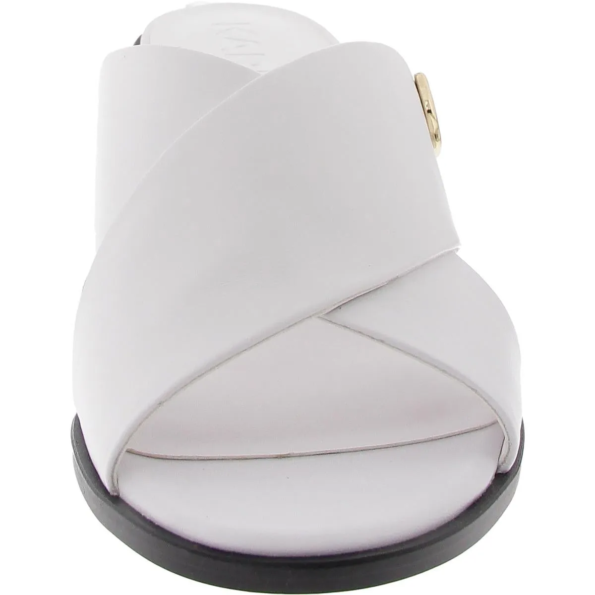 Womens Criss-Cross Lambskin Leather Slide
