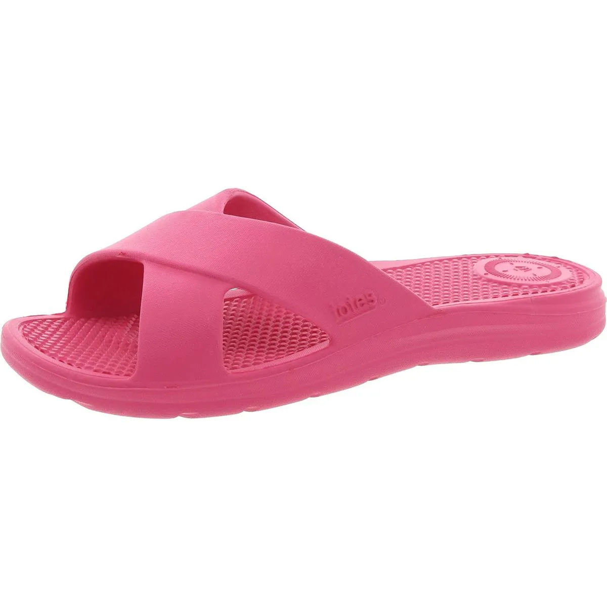 Womens Criss-Cross Man Made Pool Slides