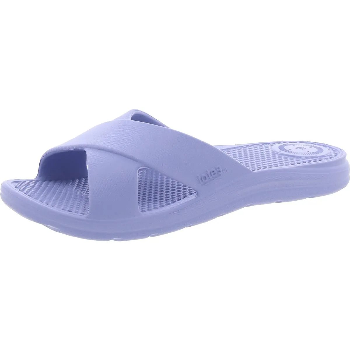 Womens Criss-Cross Man Made Pool Slides