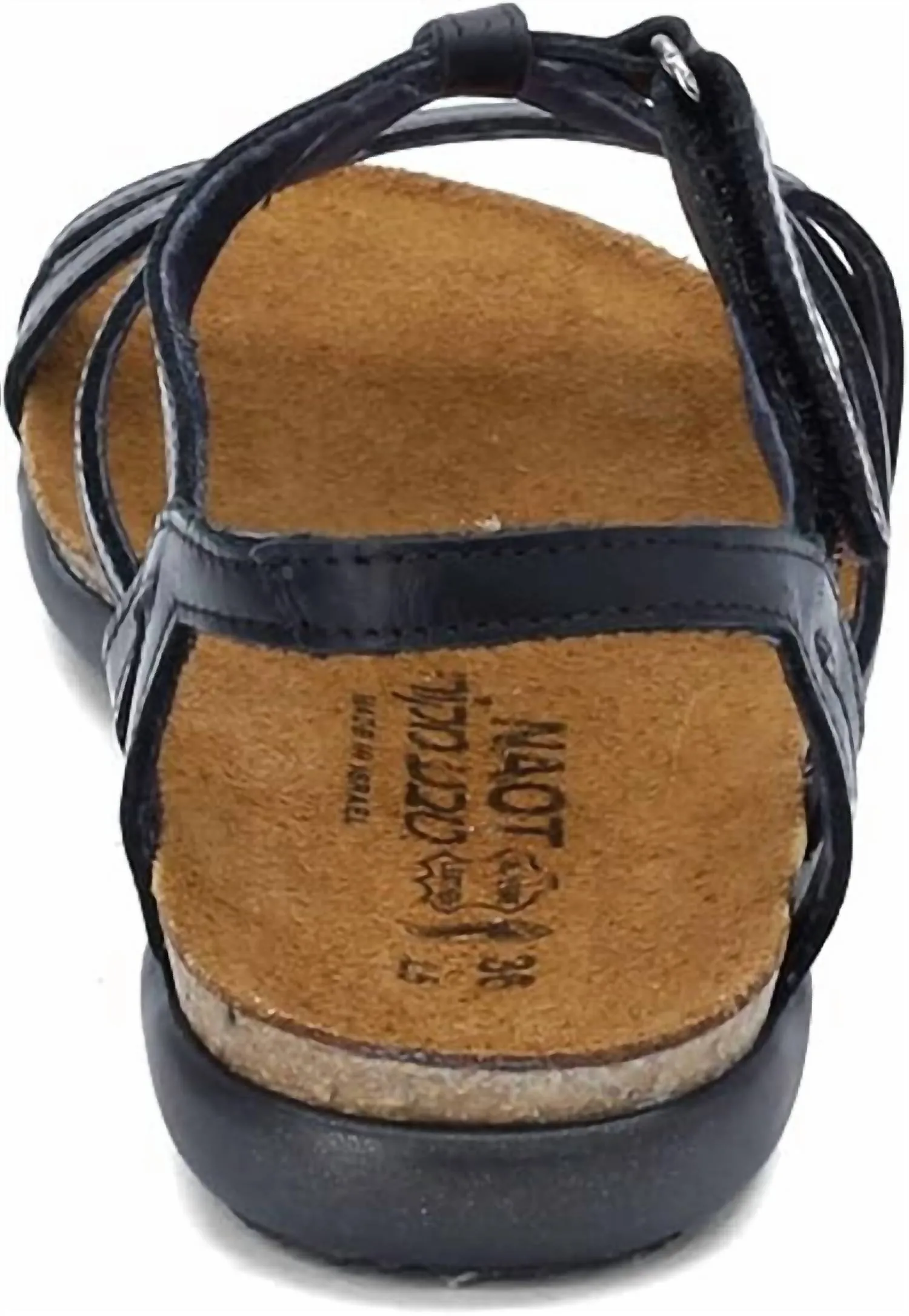 Women's Dorith Sandal With Cork Footbed In Black Raven Leather