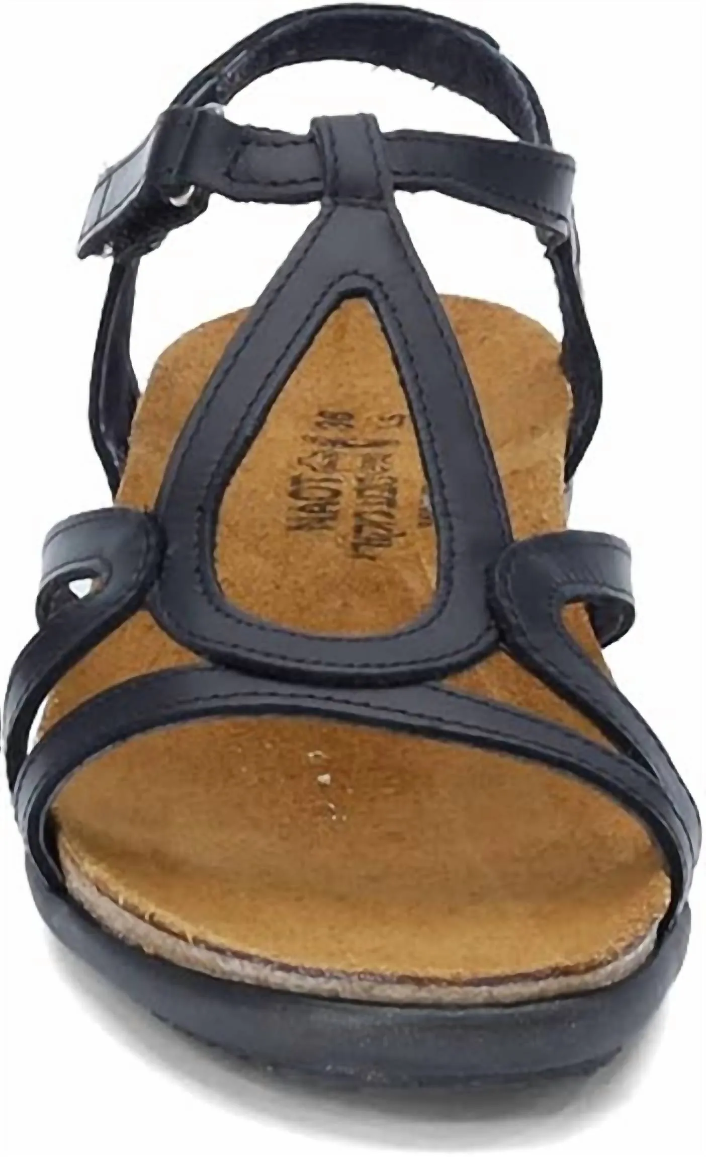 Women's Dorith Sandal With Cork Footbed In Black Raven Leather