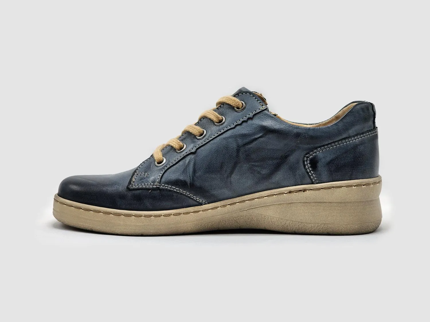 Women's Dr Wellness Zip-Up Leather Shoes In Navy Blue