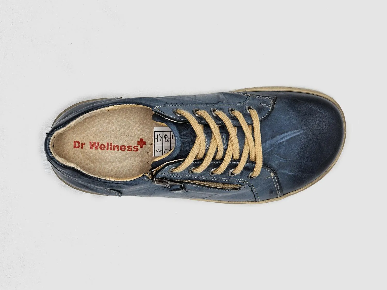 Women's Dr Wellness Zip-Up Leather Shoes In Navy Blue