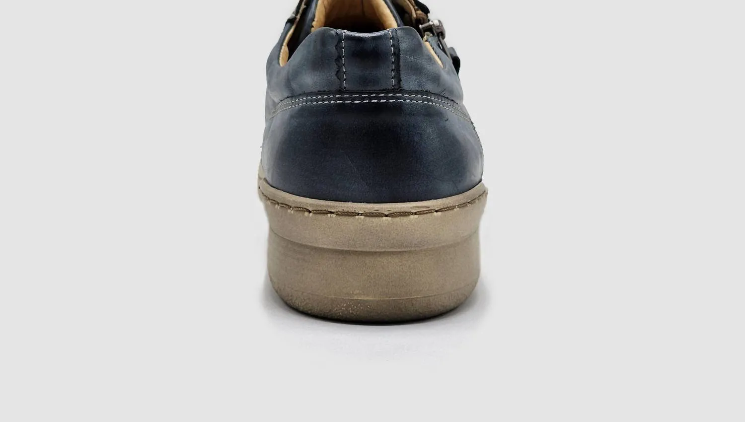 Women's Dr Wellness Zip-Up Leather Shoes In Navy Blue