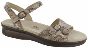 Women's Duo Strap Sandal In Snake Multi Taupe