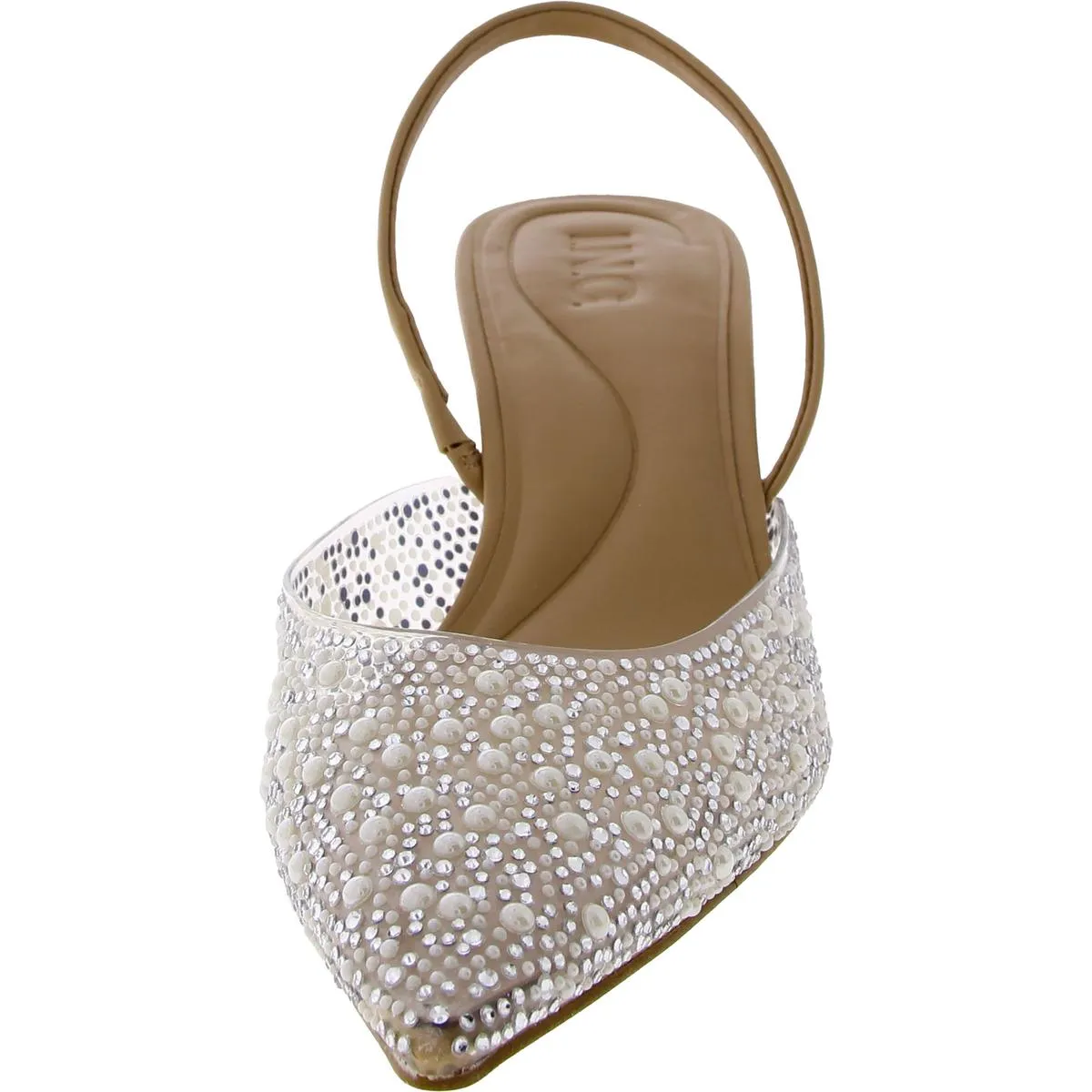 Womens Embellished Dressy Slingback Heels