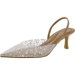 Womens Embellished Dressy Slingback Heels