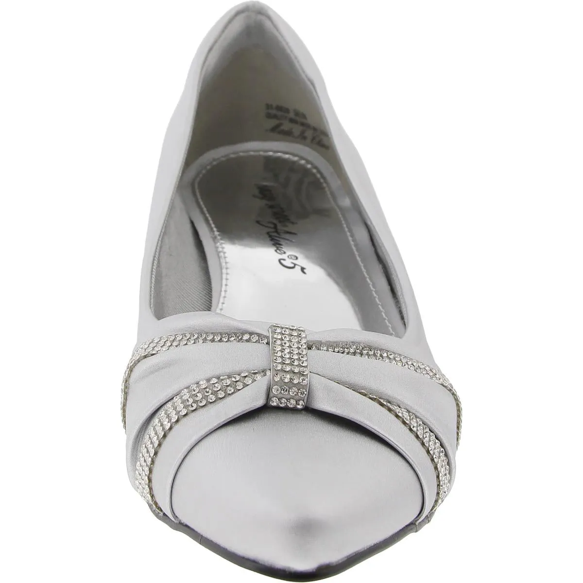 Womens Embellished Faux Leather Block Heels