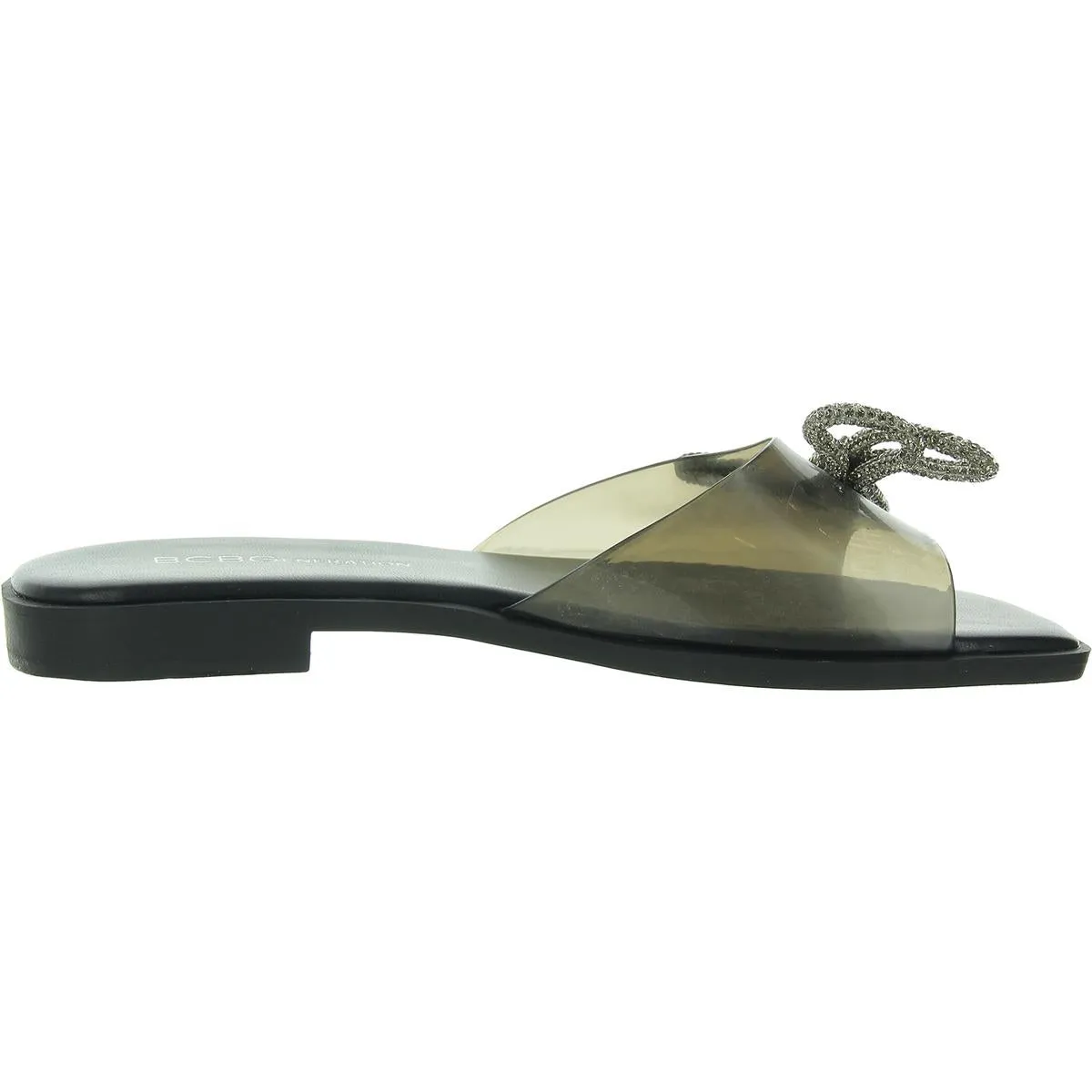 Womens Embellished Manmade Slide Sandals