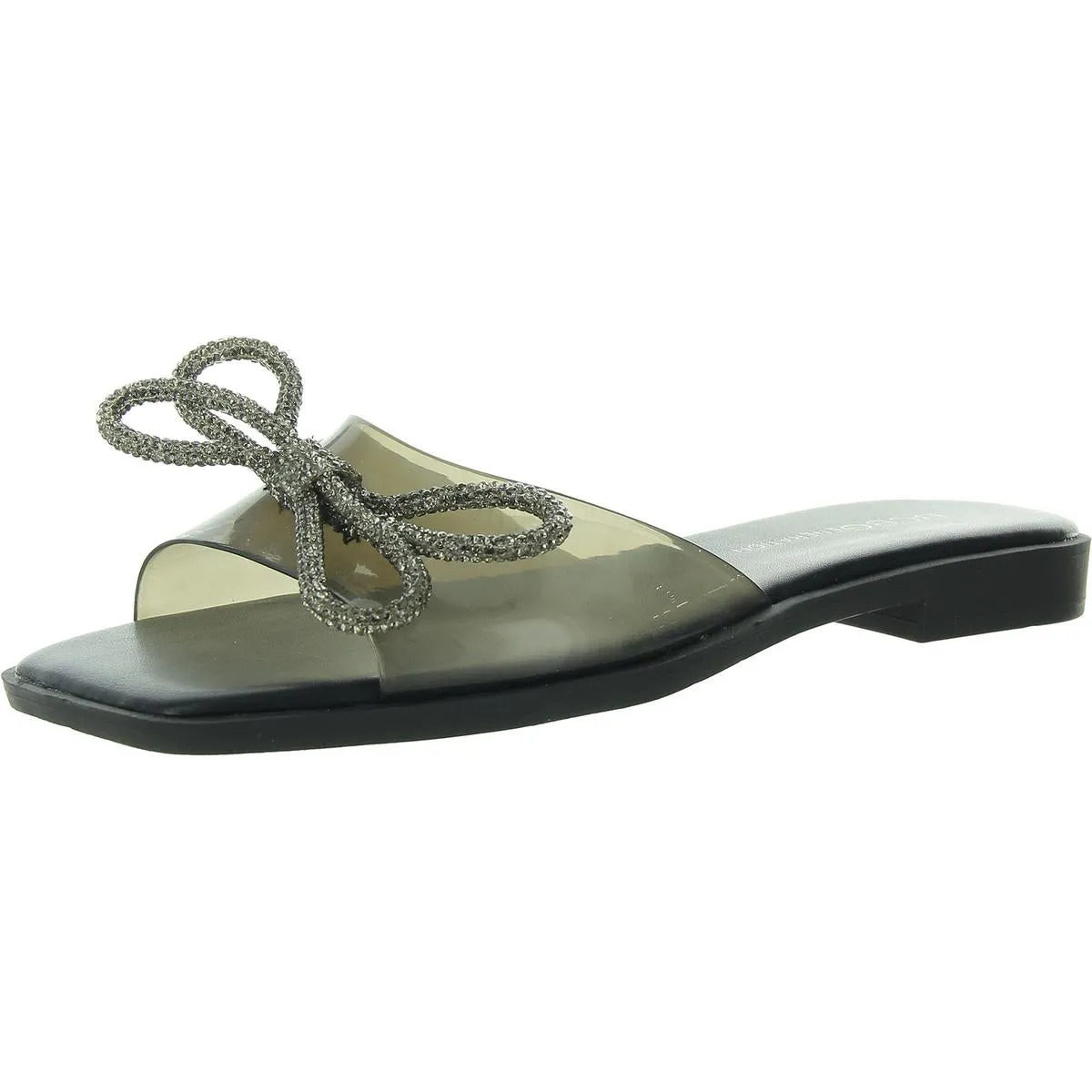 Womens Embellished Manmade Slide Sandals