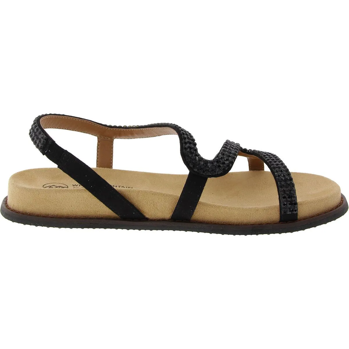 Womens Embellished Manmade Slingback Sandals