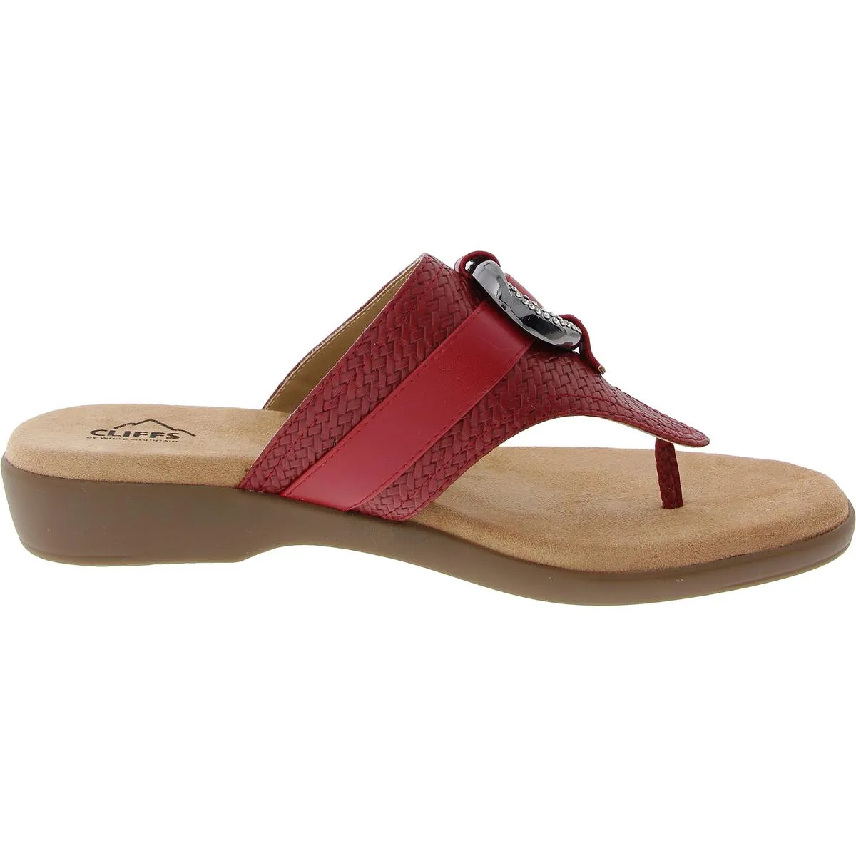 Womens Embellished Manmade Thong Sandals