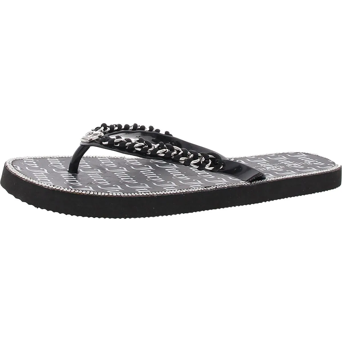 Womens Embellished Manmade Thong Sandals