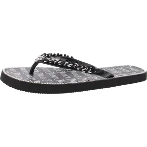 Womens Embellished Manmade Thong Sandals