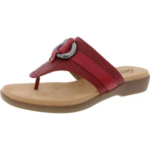 Womens Embellished Manmade Thong Sandals