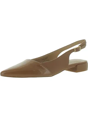 Womens Faux Leather Adjustable Slingbacks