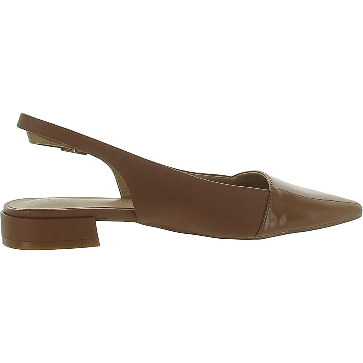 Womens Faux Leather Adjustable Slingbacks
