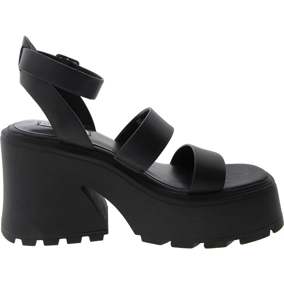 Womens Faux Leather Ankle Strap Platform Sandals
