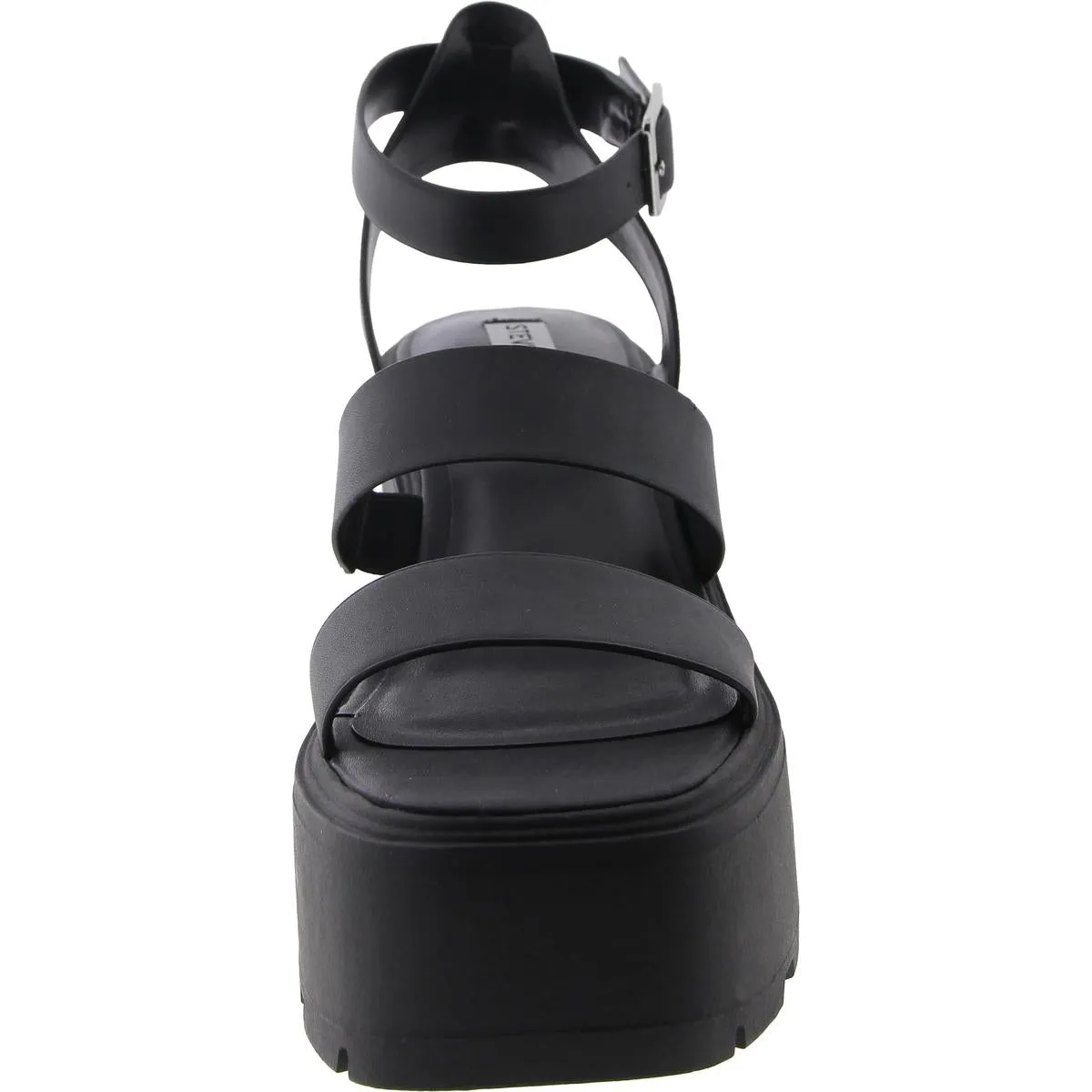 Womens Faux Leather Ankle Strap Platform Sandals