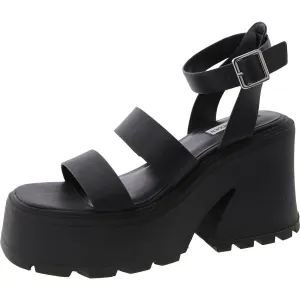 Womens Faux Leather Ankle Strap Platform Sandals