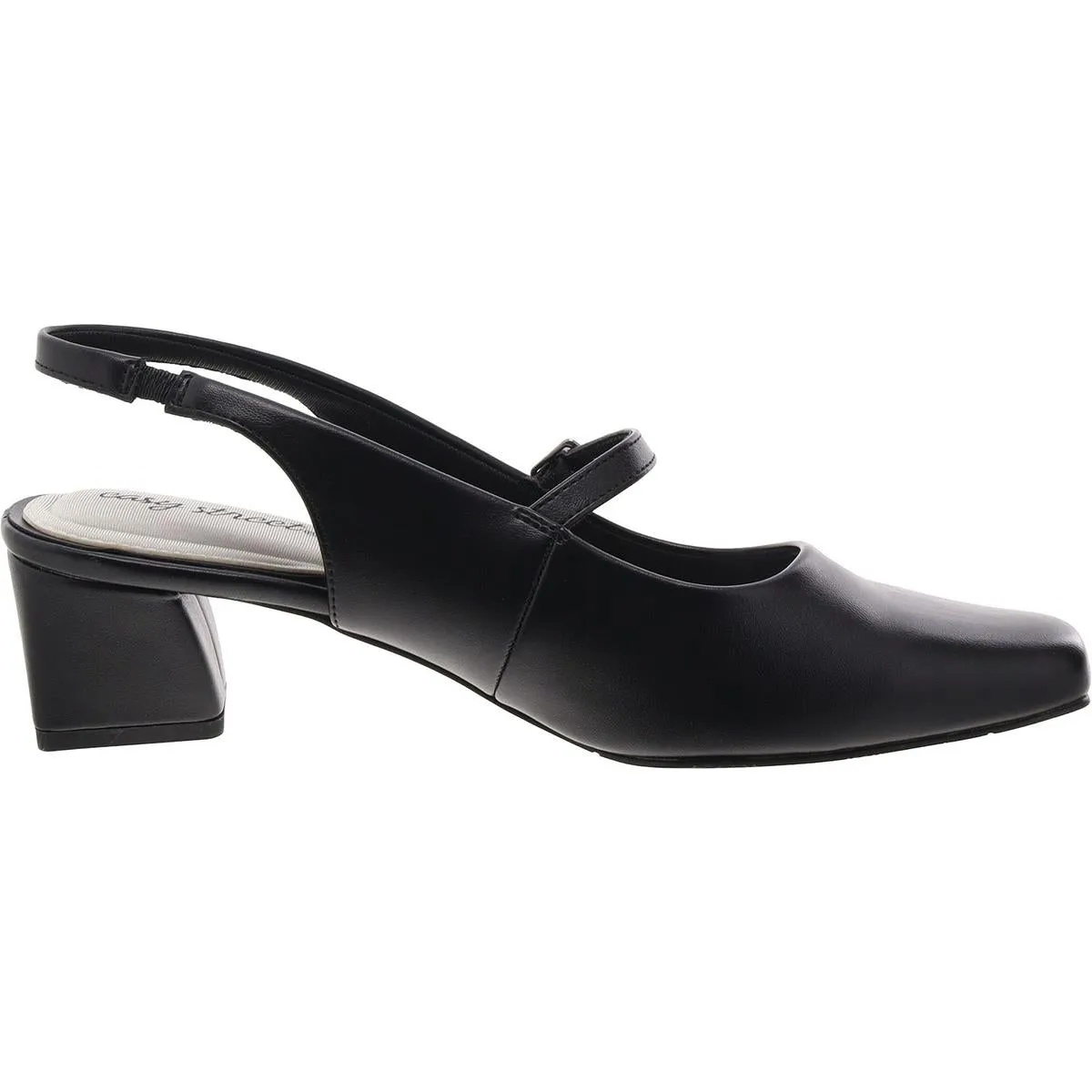 Womens Faux Leather Buckle Slingback Heels