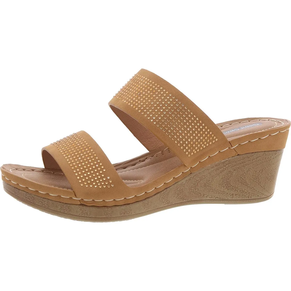 Womens Faux Leather Mule Sandals