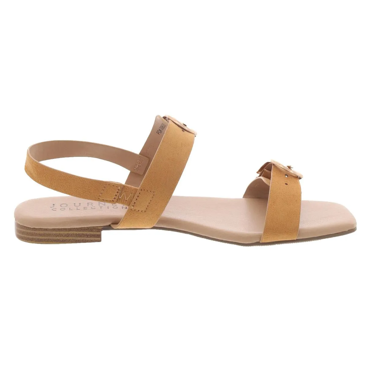 Womens Faux Leather Open Toe Slingback Sandals