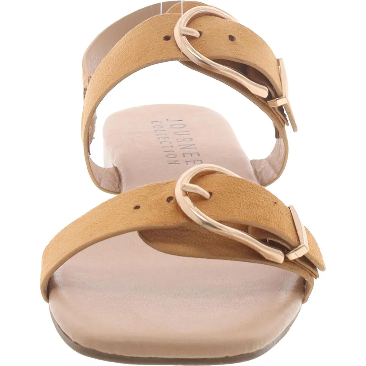 Womens Faux Leather Open Toe Slingback Sandals