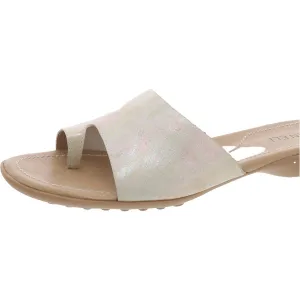 Womens Faux Leather Slides Slide Sandals