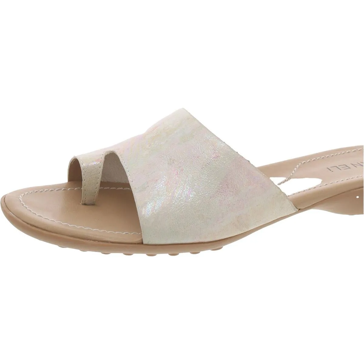 Womens Faux Leather Slides Slide Sandals