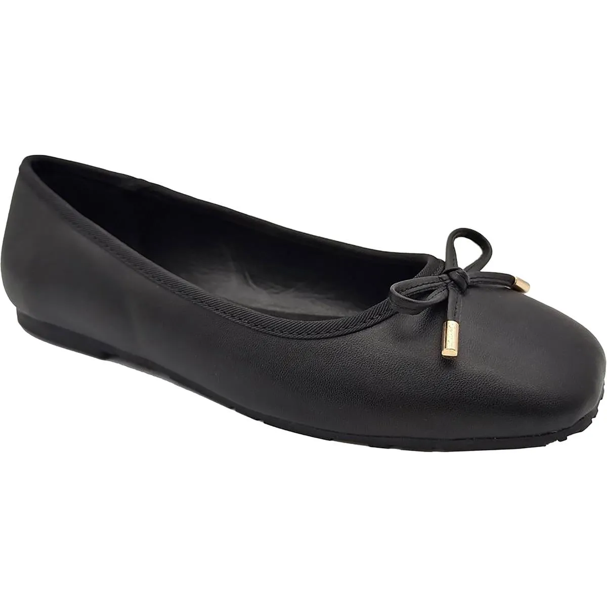 Womens Faux Leather Slip On Ballet Flats