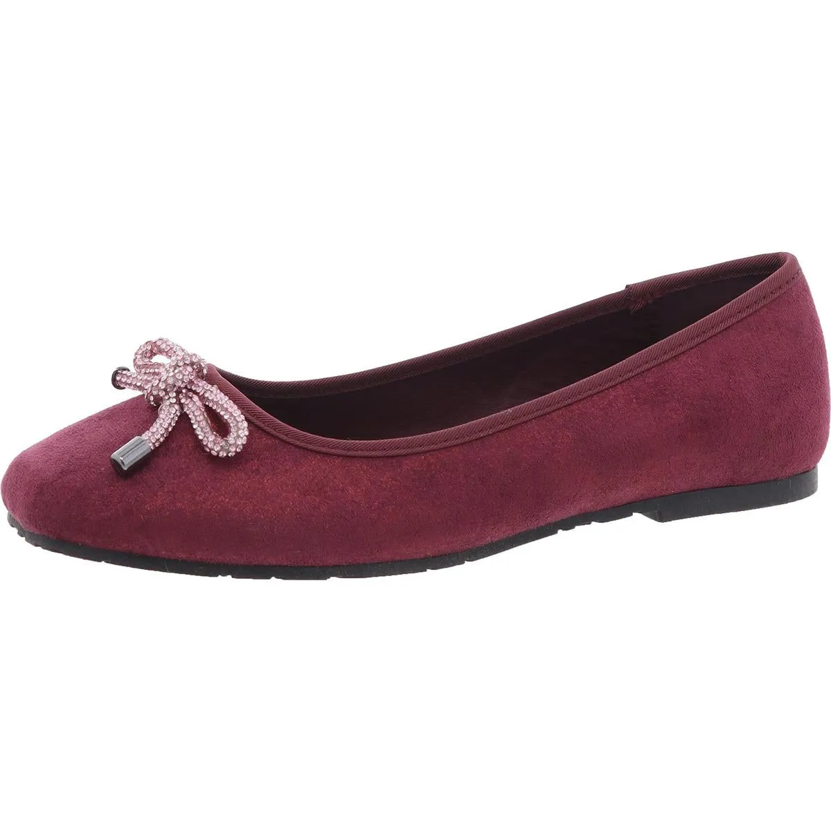 Womens Faux Leather Slip On Ballet Flats