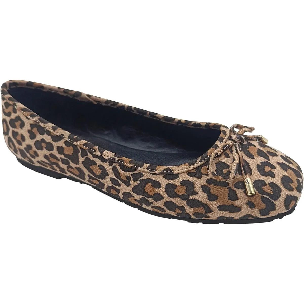 Womens Faux Leather Slip On Ballet Flats