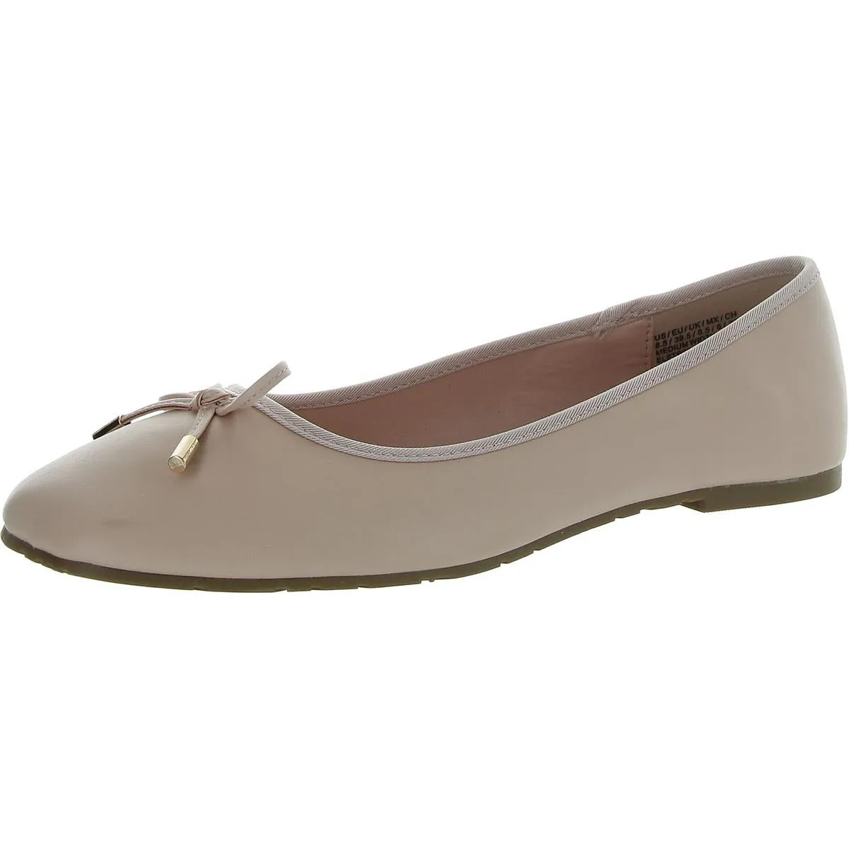 Womens Faux Leather Slip On Ballet Flats