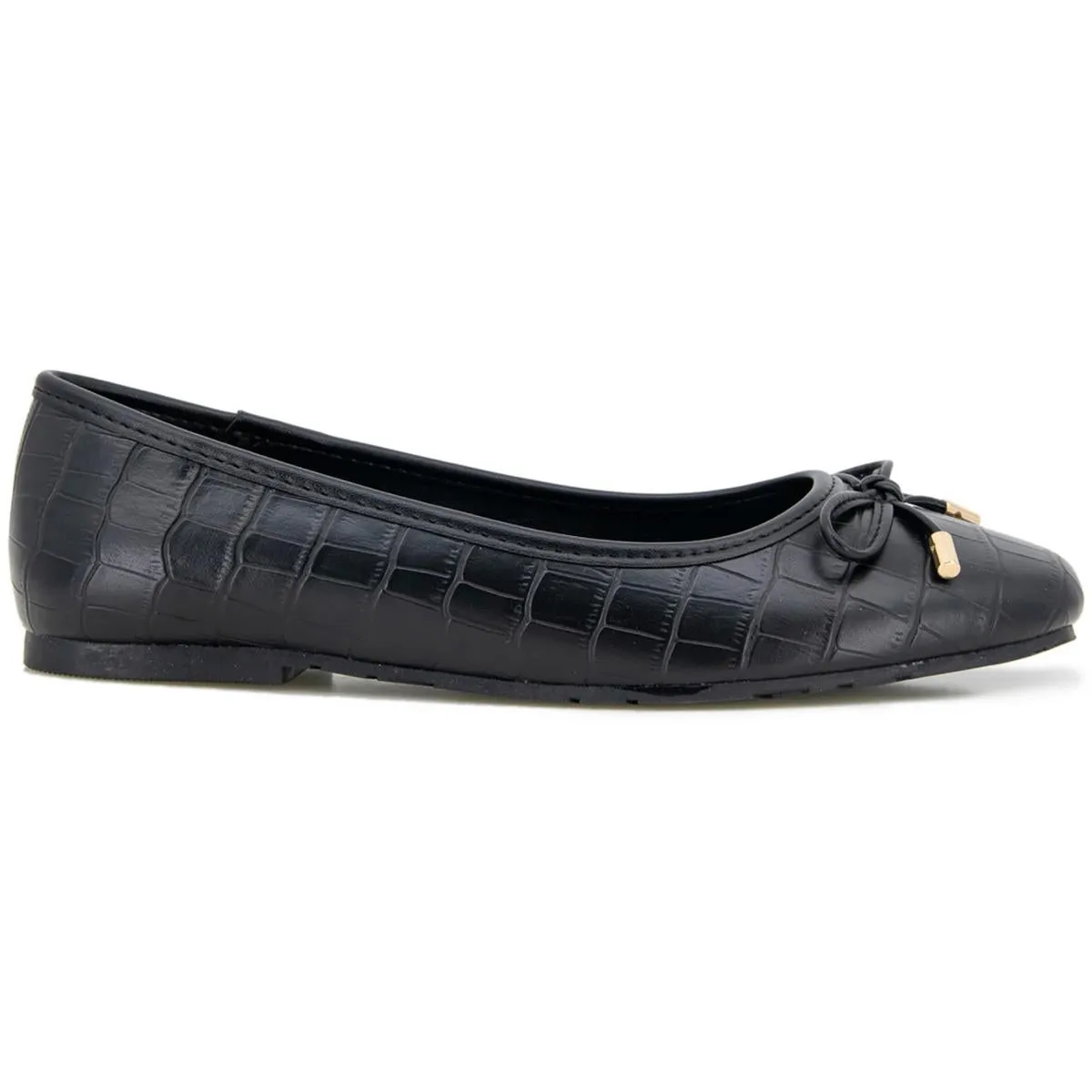Womens Faux Leather Slip On Ballet Flats