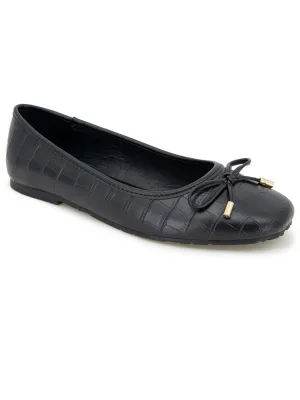 Womens Faux Leather Slip On Ballet Flats