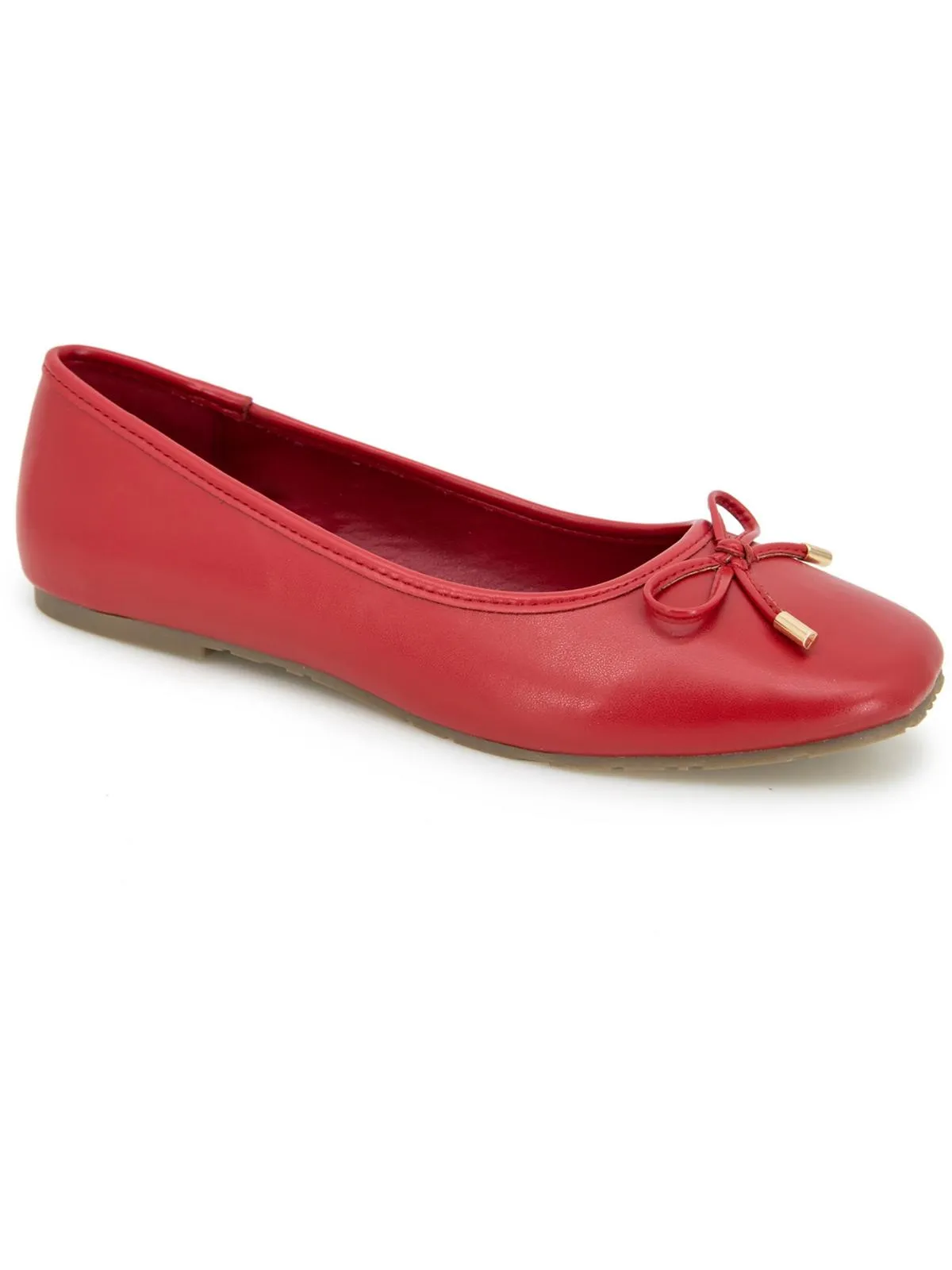 Womens Faux Leather Slip On Ballet Flats
