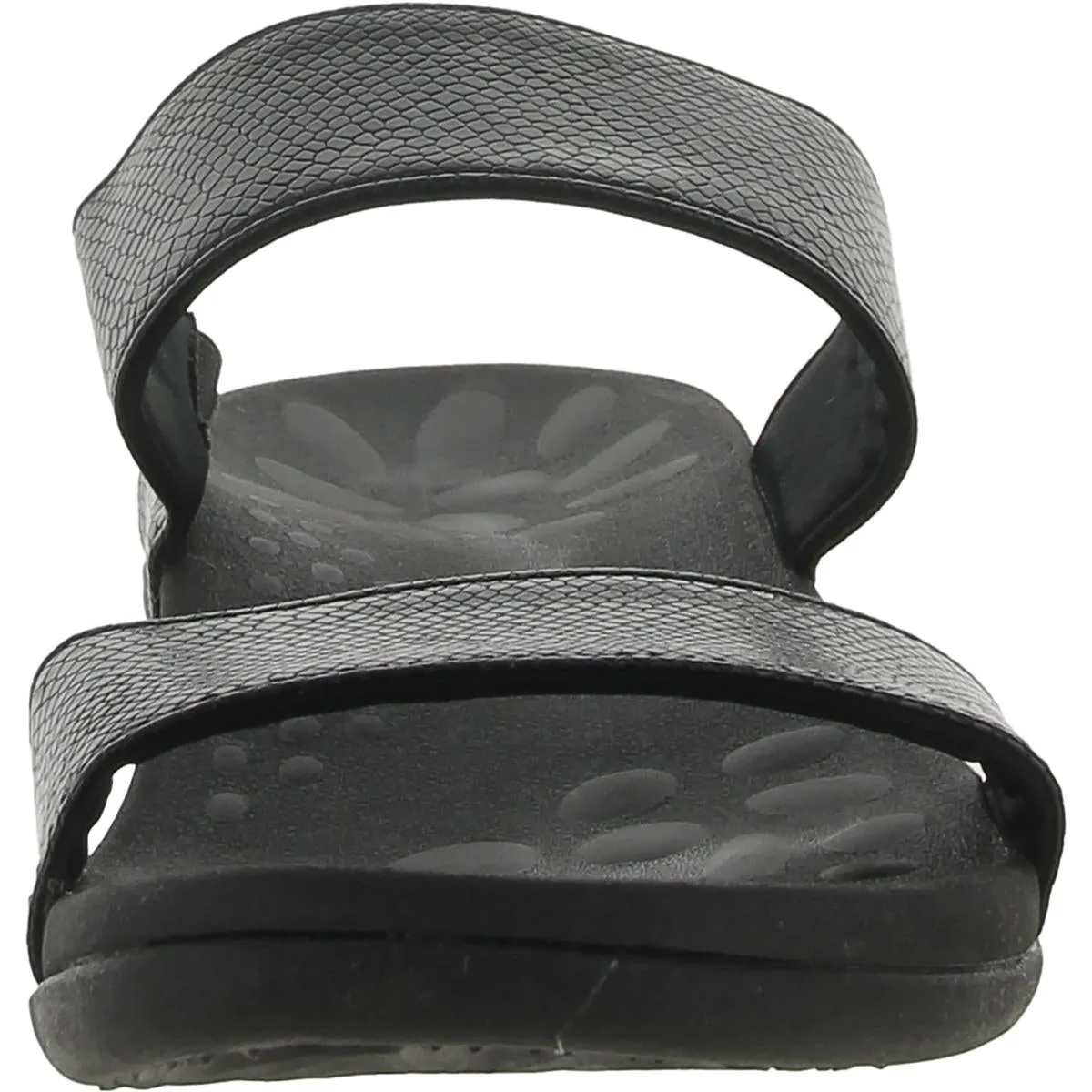 Womens Faux Leather Slip-On Slide Sandals