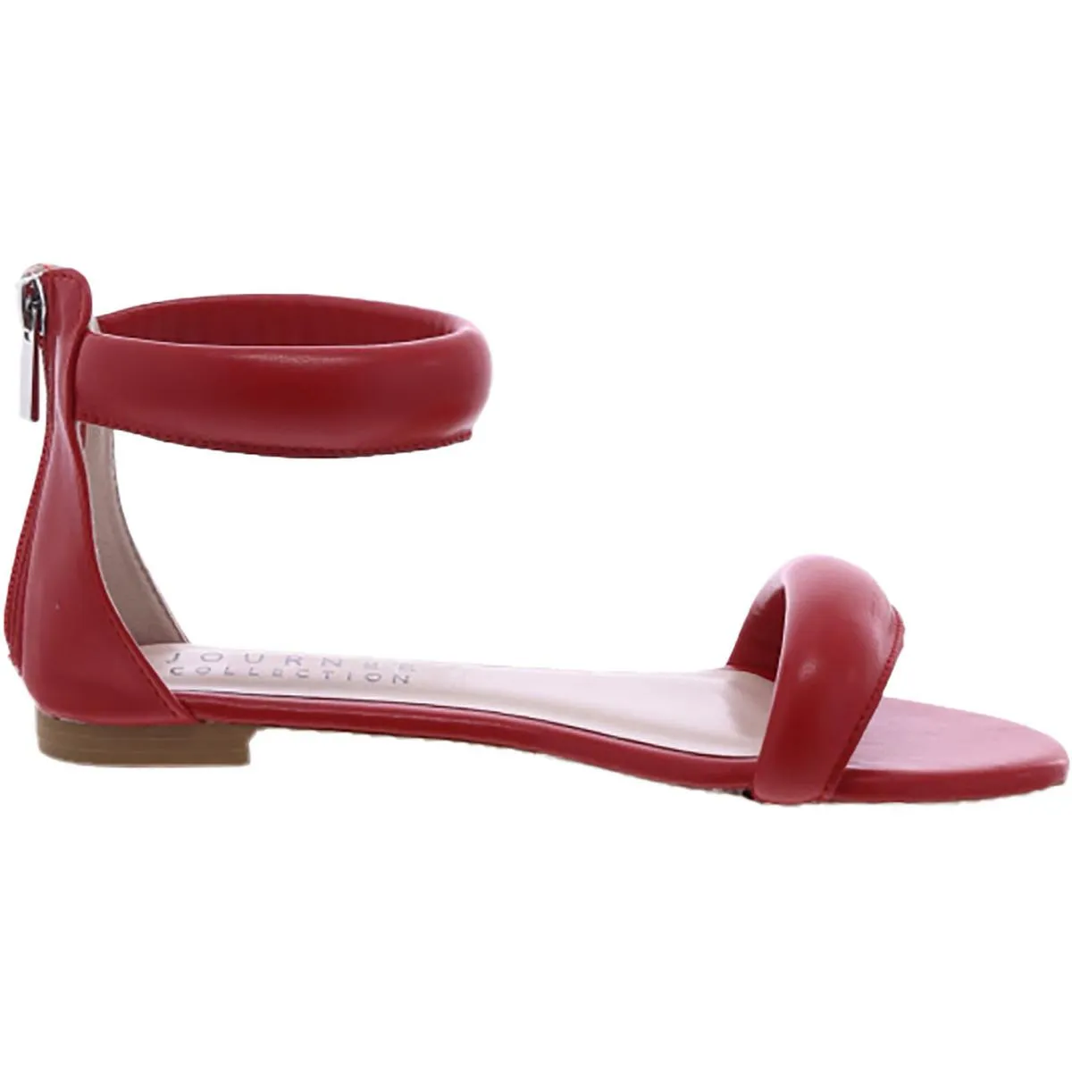 Womens Faux Leather Slip On Strappy Sandals
