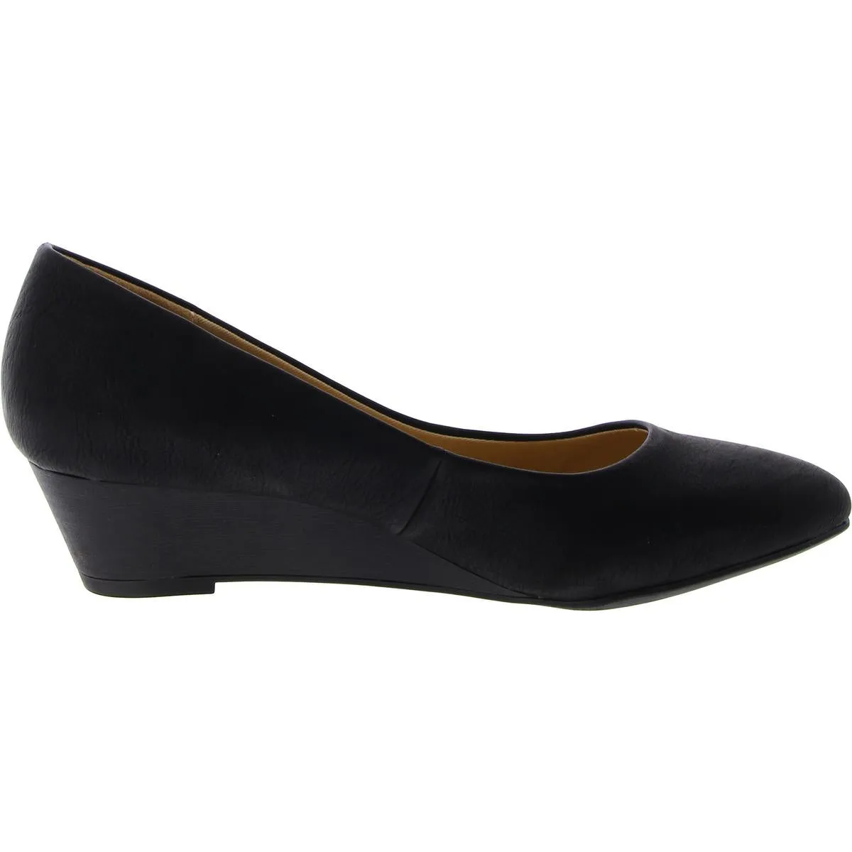 Womens Faux Leather Slip On Wedge Heels